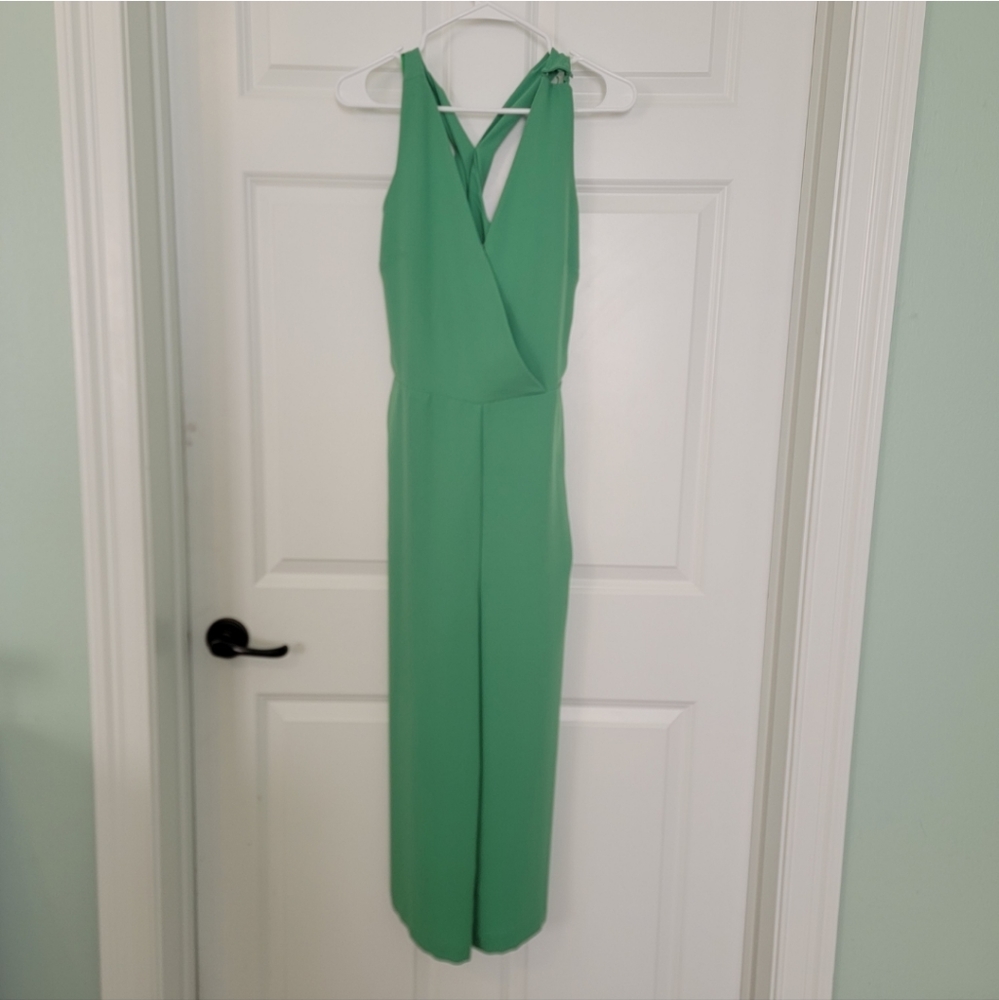 GIBSON & LATIMER GREEN CAPRI WIDE LEG JUMPSUIT